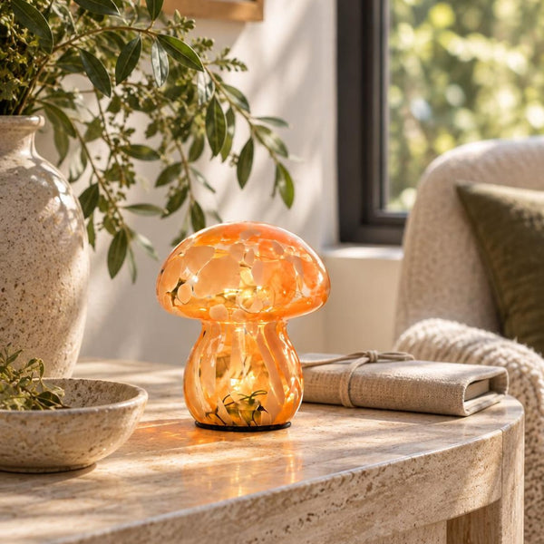 Orange & Pink Mushroom Lamps - sparkle.lighting