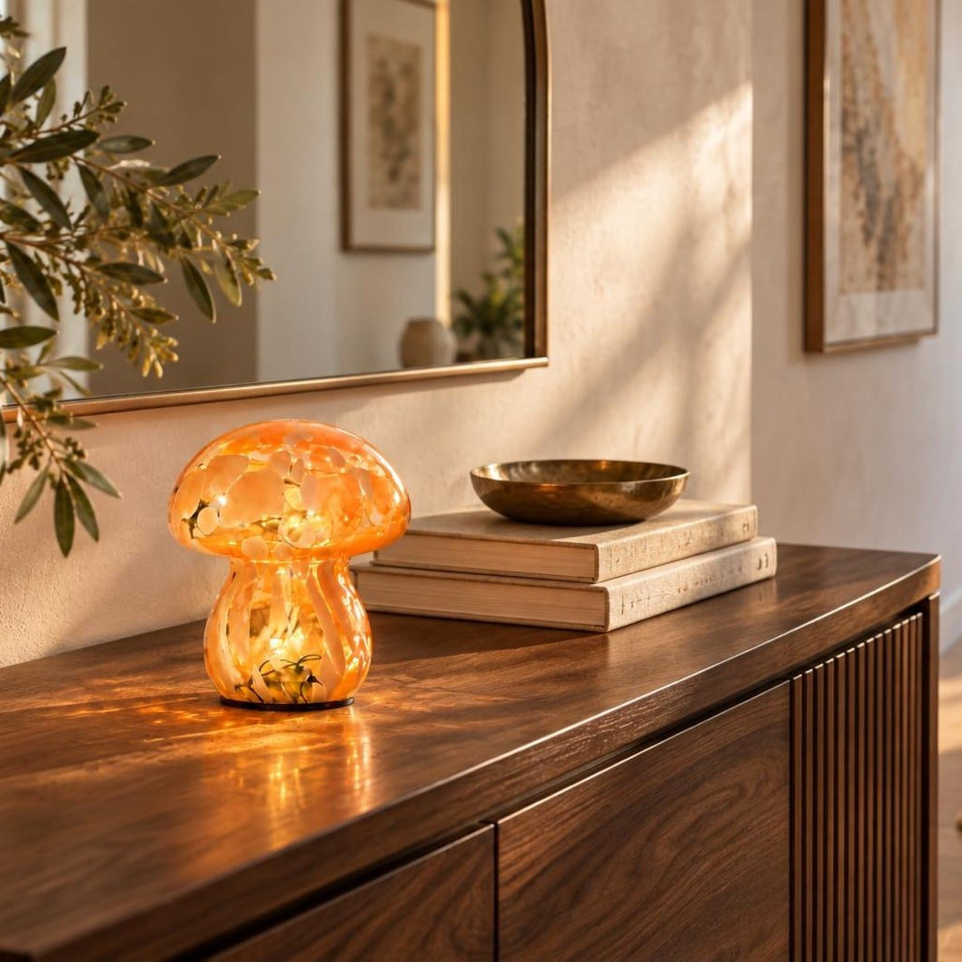 Orange & Pink Mushroom Lamps - sparkle.lighting