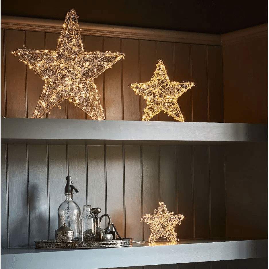 Silver Light Up Twinkling Star Lights - sparkle.lighting