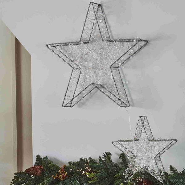 Silver Light Up Twinkling Star Lights - sparkle.lighting