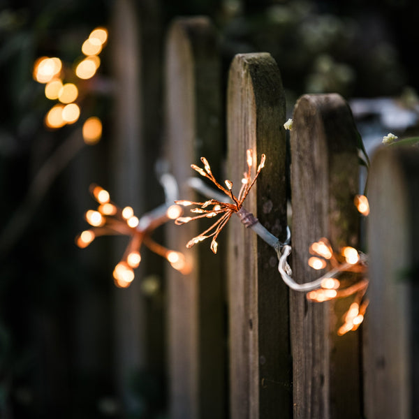 Starburst Copper Outdoor Fairy Lights - sparkle.lighting