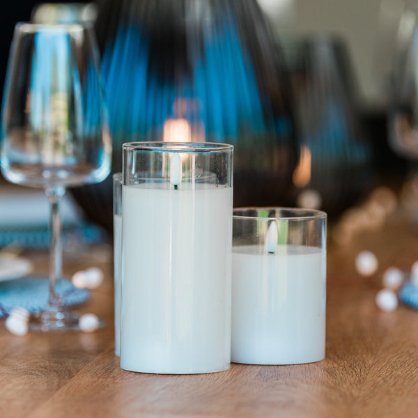 Trio of Glass Candles - sparkle.lighting