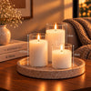 Trio of Glass Candles - sparkle.lighting