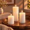 Trio of LED Pillar Candles - sparkle.lighting