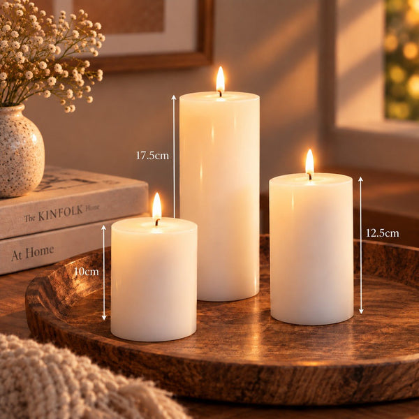 Trio of LED Pillar Candles - sparkle.lighting