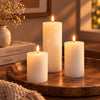 Trio of LED Pillar Candles - sparkle.lighting