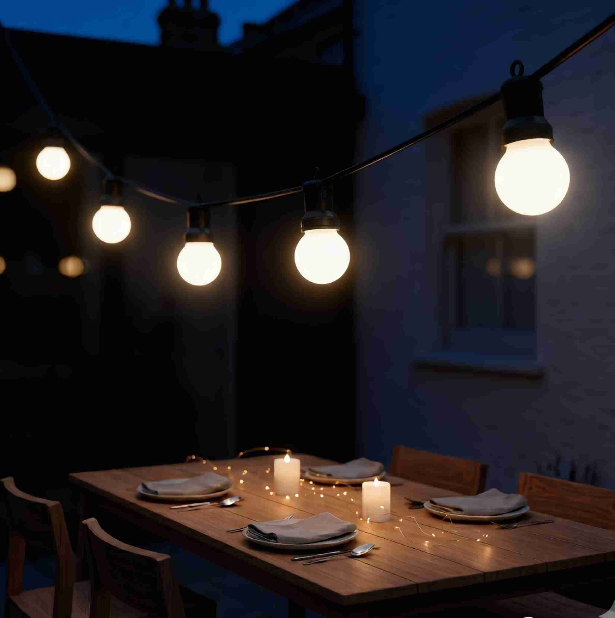 White Connectable Festoon Lights - sparkle.lighting