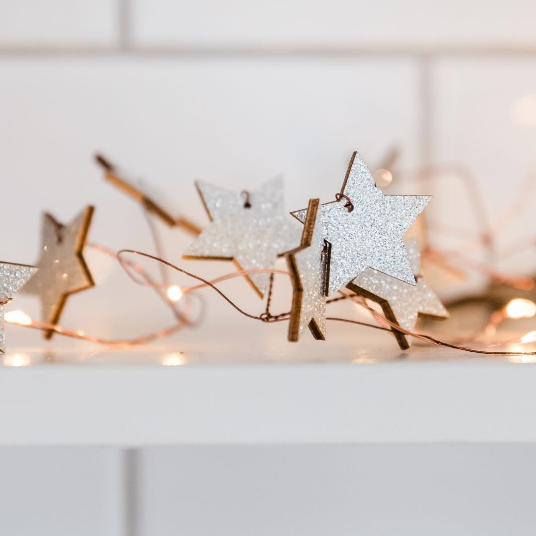 Glittery Star Fairy Lights - sparkle.lighting