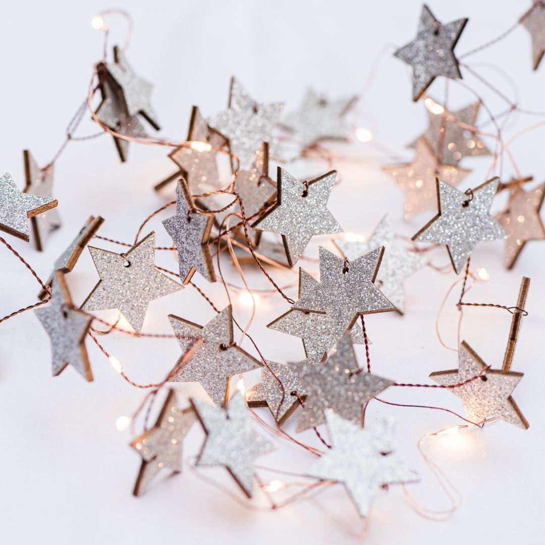 Glittery Star Fairy Lights - sparkle.lighting