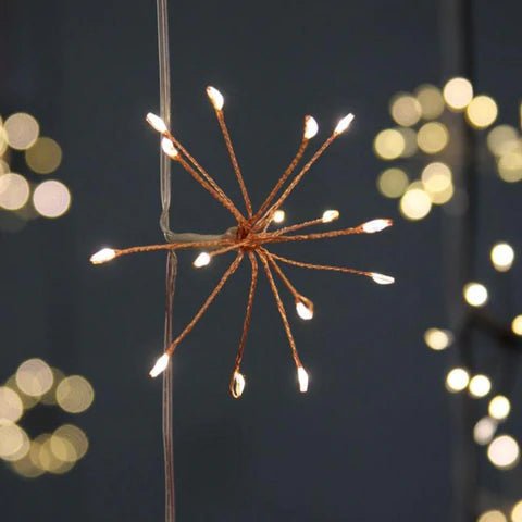 Starburst Copper Outdoor Fairy Lights - sparkle.lighting