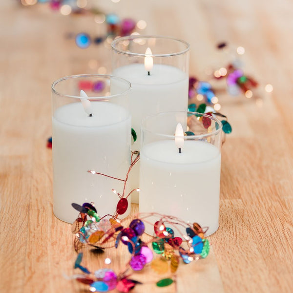 Trio of Glass Candles - sparkle.lighting